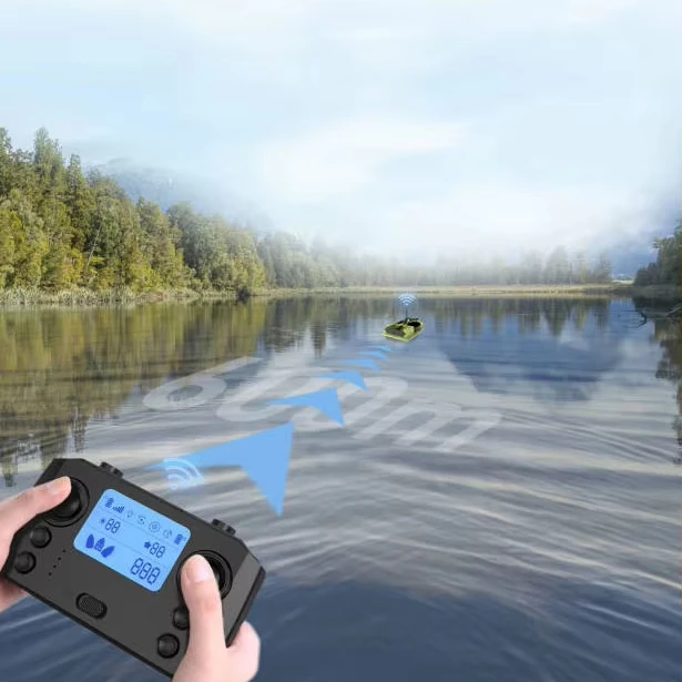Bateau de pêche RC SMT-19Y – 500m portée, double moteur, batterie 5200mAh