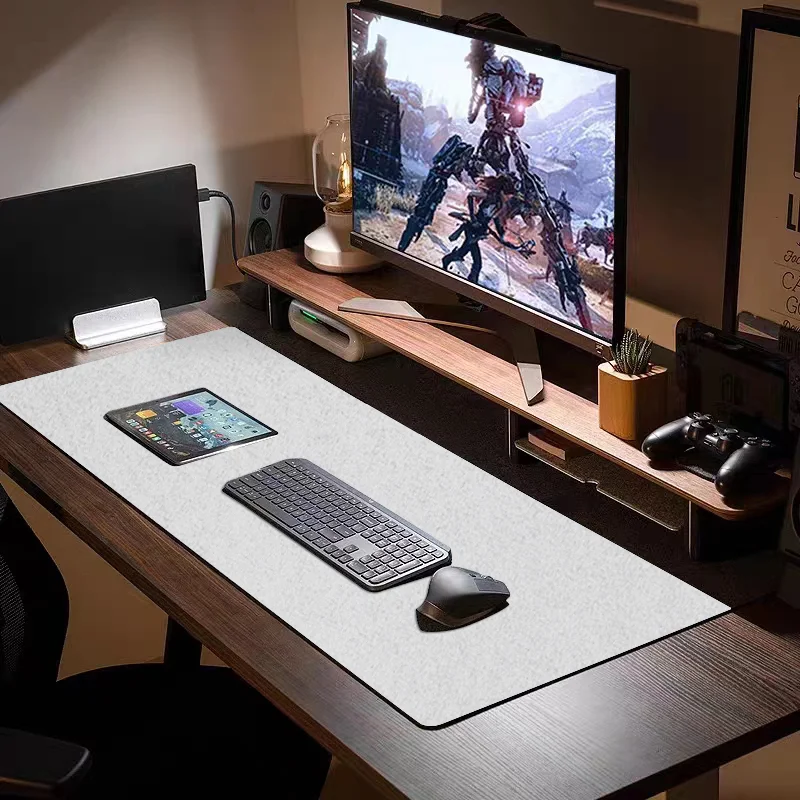 ELSKY Tapis De Bureau Multifonction 31,5x23 Cm – Sous-main Avec Poches, Porte-stylo Et Règle, Pour Souris, Clavier Et écriture