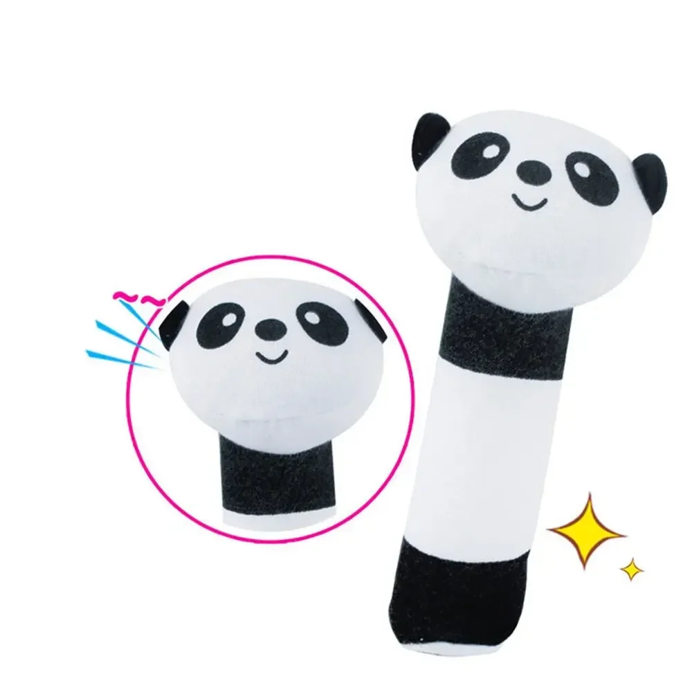 Cartoon Animal Hand Rattle Soft Rubber Toy Baby Rattle Mobile Phone Baby Toy Cute Plush Beibei Toy Hand Grab Stick 0-12 Months