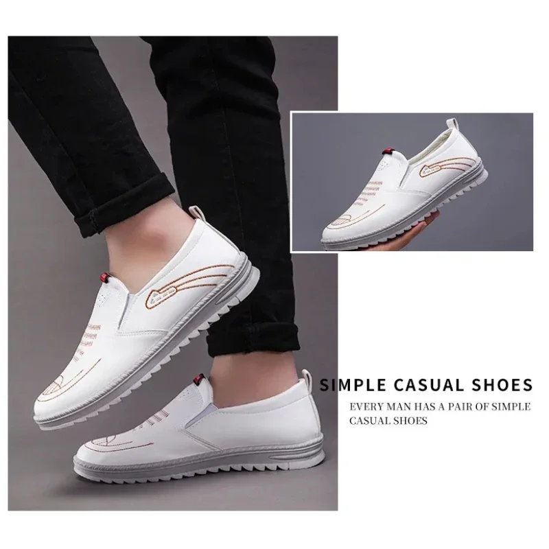 Trend Men Casual Shoes Breathable Non Slip Shoes Outdoor Soft Soled Travel Sneakers Leather Men Flats running sneakers casual shoes sports shoes casual sneakers fashion sneakers leather shoes