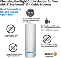 S34 DOCSIS 3.1 Multi-Gigabit Cable Modem | Approved forSpectrum & More |  Next-Generation Upload Speed Optimized 2