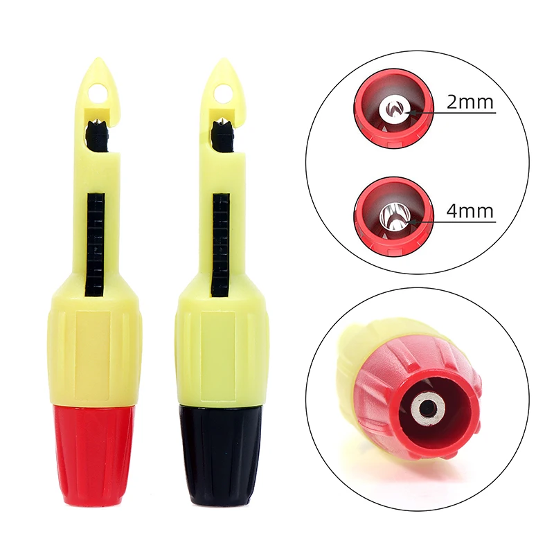 자동차 수리 DIY 액세서리 절연 와이어 피어싱 펑크 프로브 테스트 후크 클립, 2mm, 4mm 소켓 포함, 1 개, 2 개