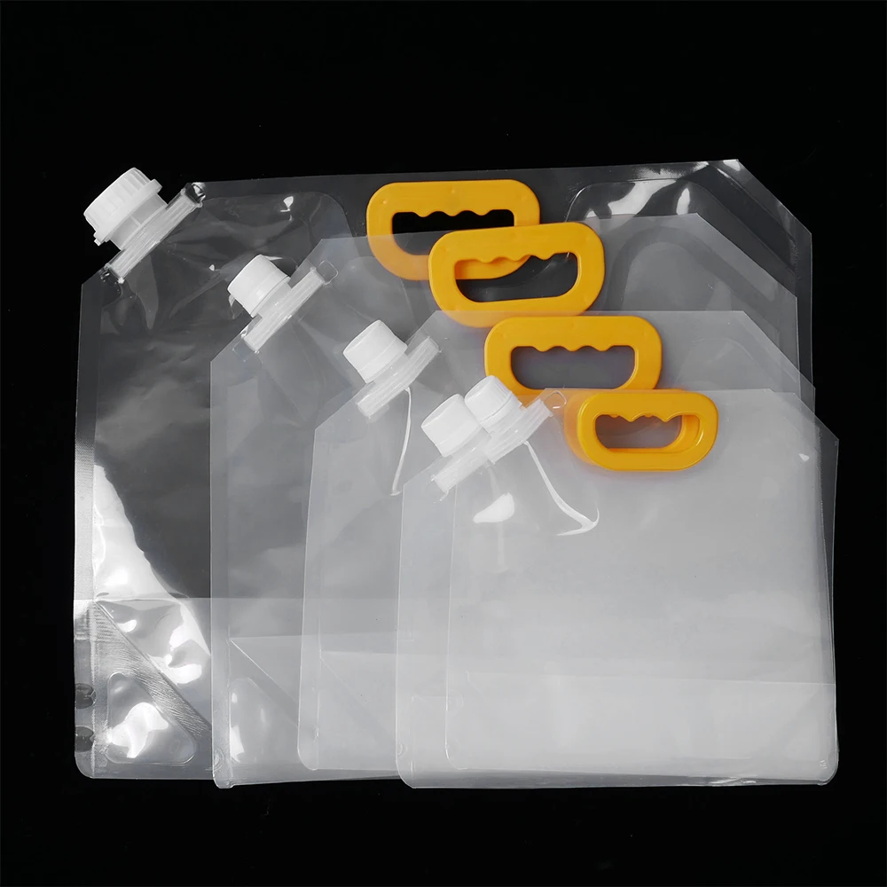 Plastic Drinking Bag 1PC 1/1.5/2.5/10/5L Clear Drinking Bags Drinks Flasks Liquor Bag Plastic Liquor Spout Bags For Beer Heavy Duty Drinks Reusable