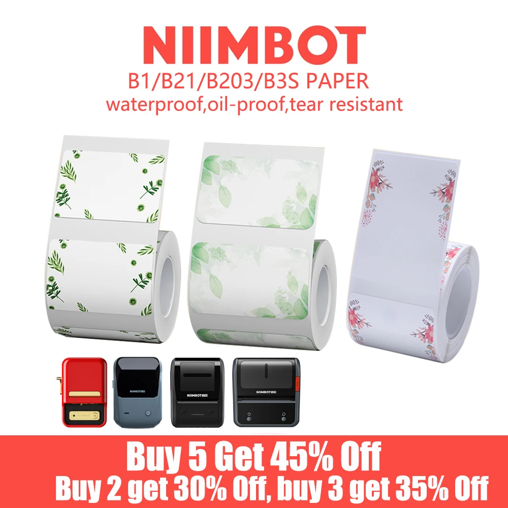 NiiMBOT 컬러 라벨 용지, 방수 이름 스티커, DIY 라벨 인쇄 스티커, 가..