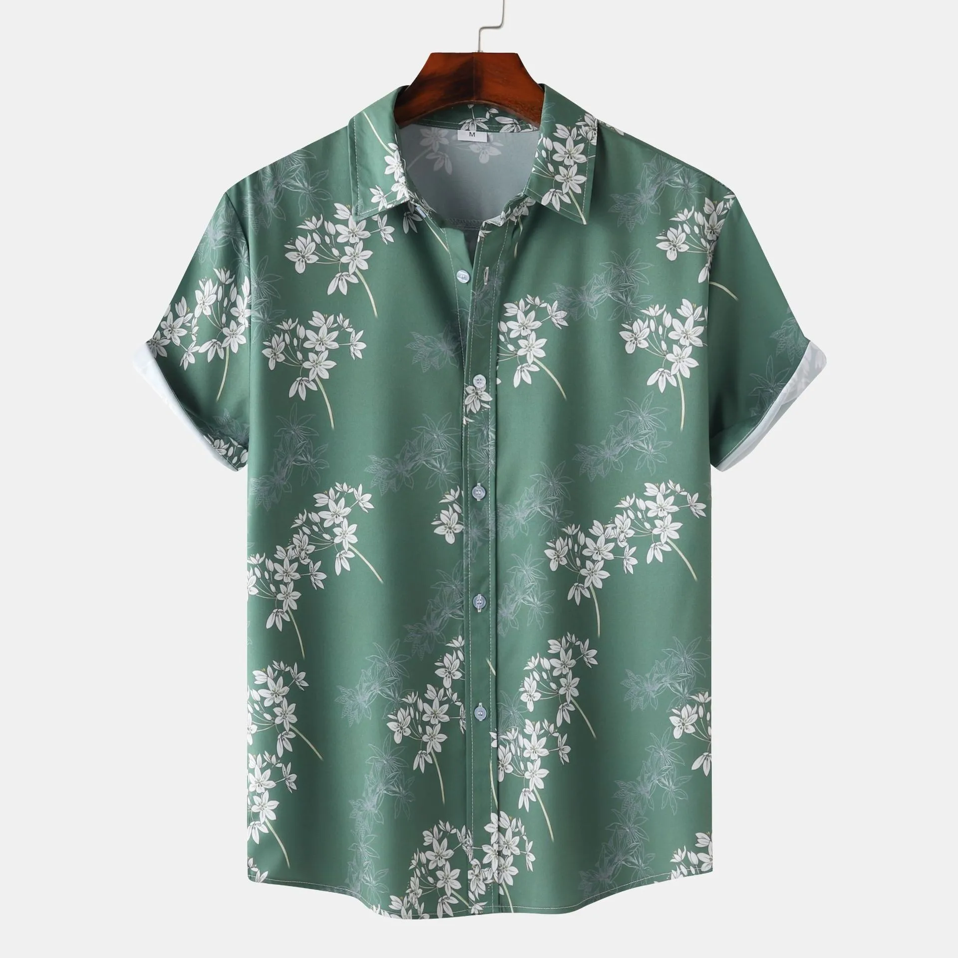 Men's Casual Fashion Hawaiian Beach Vacation Printed Short Sleeve Shirt Summer Loose Beach Oversize Top Men's Shirts For Boys 4