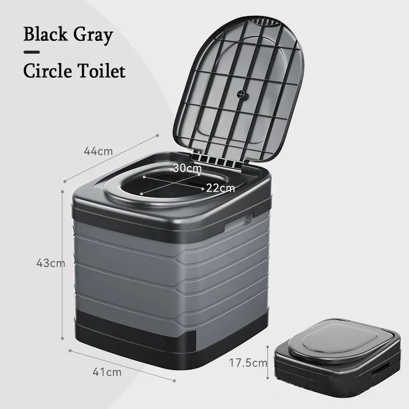 Outdoor Toilet Portable Folding Toilet Car Collapsible Big Toilet Self-driving Emergency Mobile Camping Toilets Adults Elderly 6