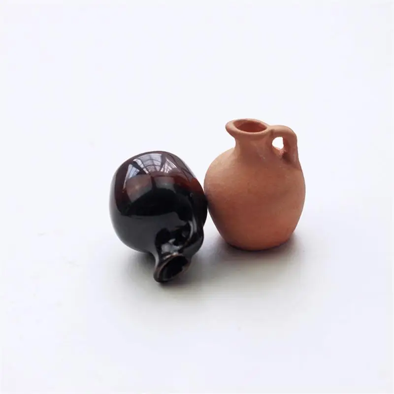 1PC Mini Ceramic Vase Crafts Arrangement Flower Home Garden Decorations Ornament Model Micro-landscape resin model decoration 3