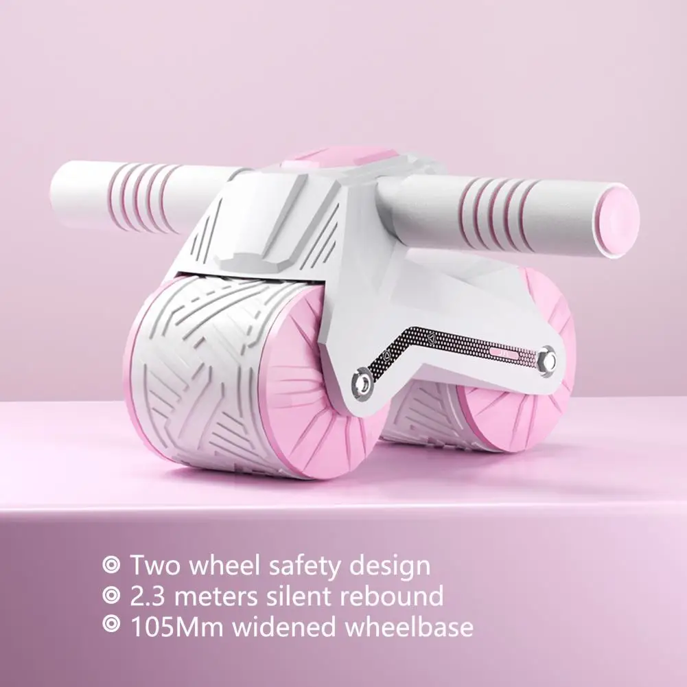 Wheel Roller Non-slip with Kneeling Pad Workout Strong Load-bearing Automatic Rebound Belly Wheel Fitness Accessories
