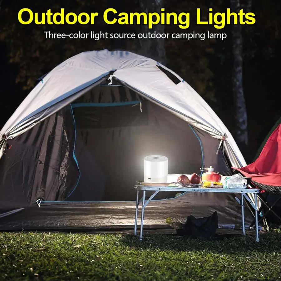 Portable Outdoor Camping Light Three-color Light Source Night Type-C USB Rechargeable Atmosphere Lights Tent Lantern