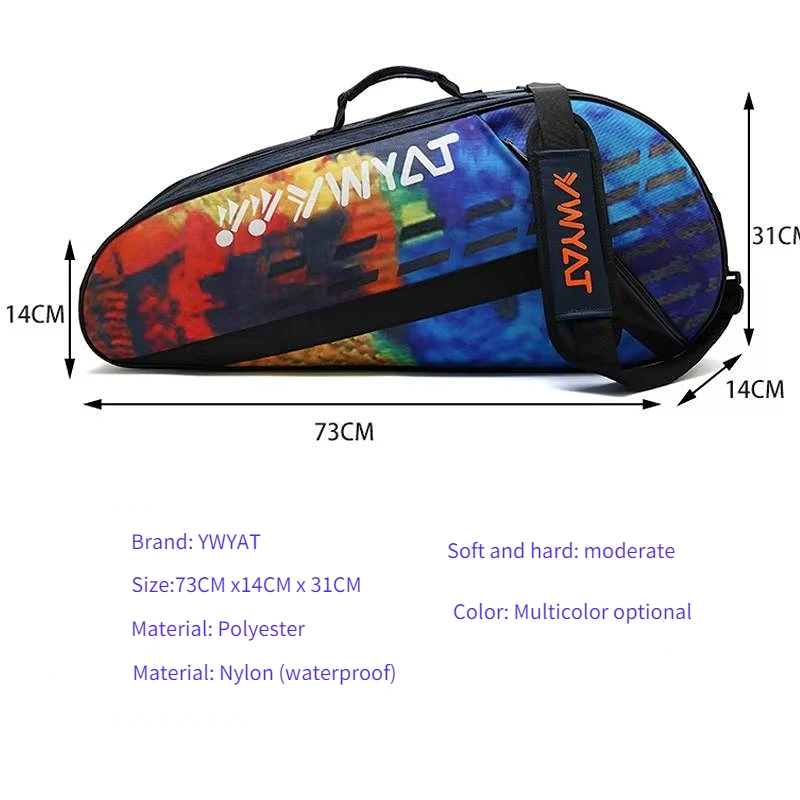 2024 Original Waterproof Badminton Racket Bag Single Shoulder Thicken Gymbag Sport Bags Tennis Badminton Bag Birthday Gifts 6