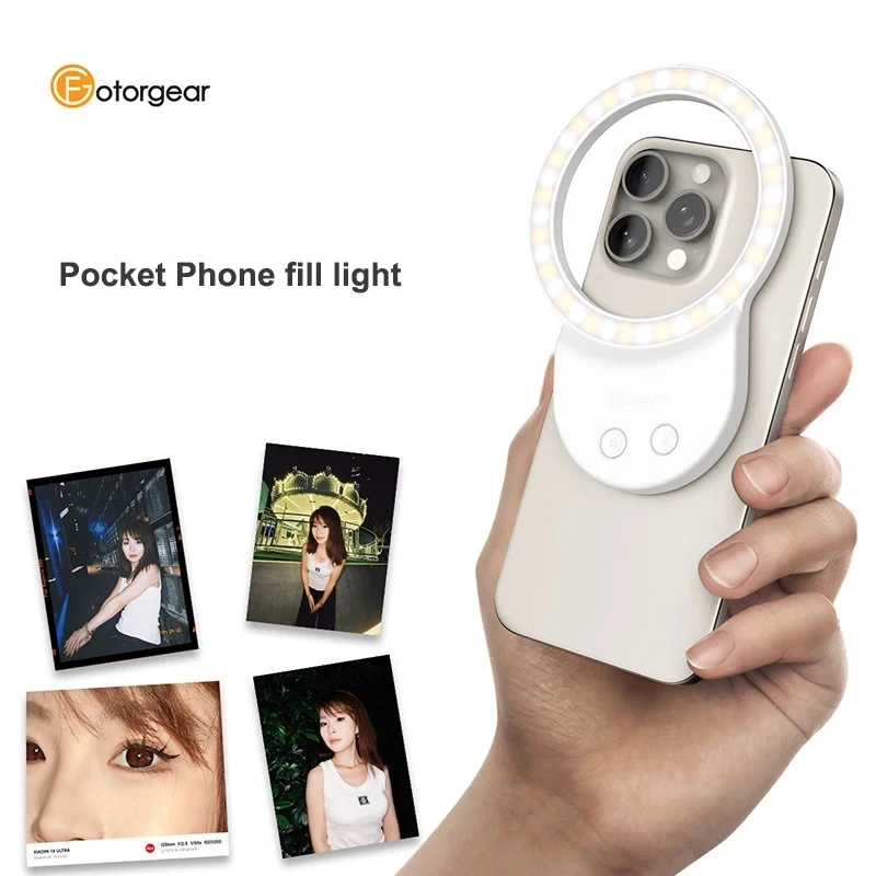 Fotorgear Magsafe 마그네틱 링 필 라이트, 휴대 전화 사진 촬영용 미니 휴대용 만능 필 라이트, 300 루멘, 500mah