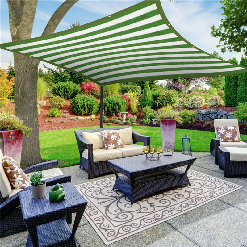 

Roof Sun Shelter Stripe Awnings Home Garden Sun Shade Net HDPE Anti-UV Portable Outdoor Camping Tent Sunshade Sail