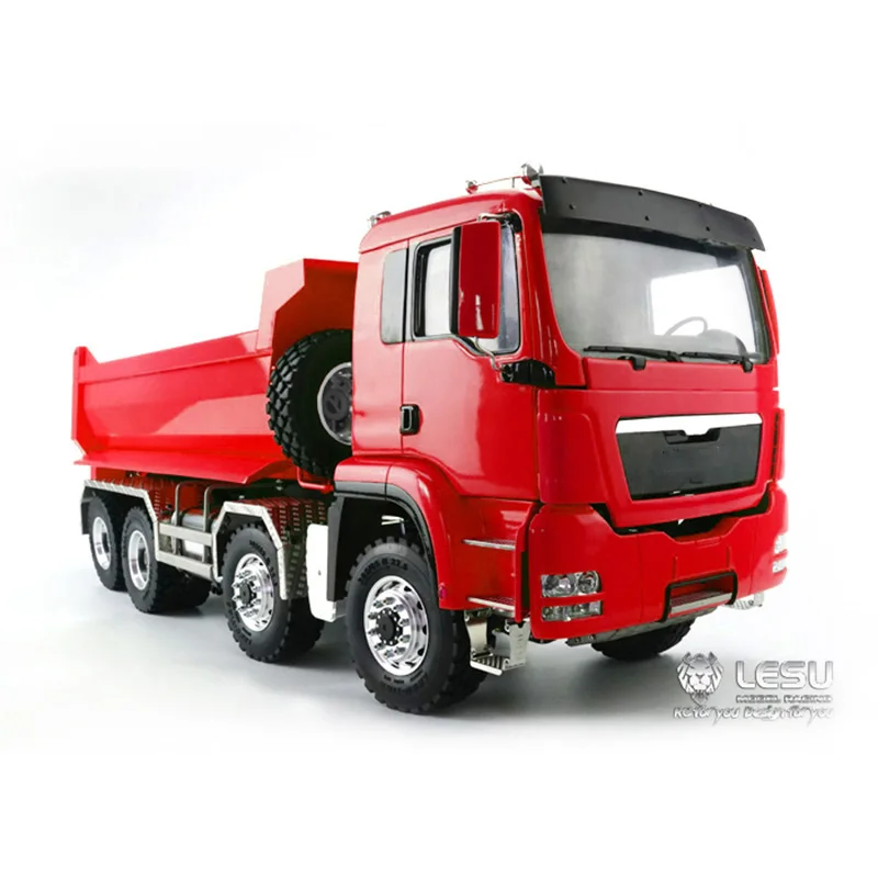 

1/14 LESU RC Dumper Truck 8*8 Front Hydraulic Lifting Painted Remote Control Model Light THZH0487-SMT4