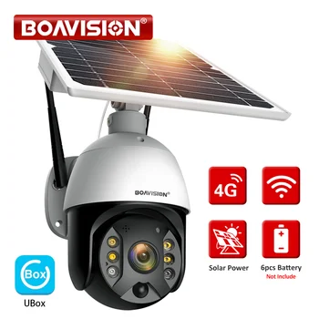 HD 5MP 3MP WIFI 4G Sim 카드 태양 전지 패널 충전식 배터리 카메라, PTZ PIR 인간 감지 컬러 야간 보안 카메라