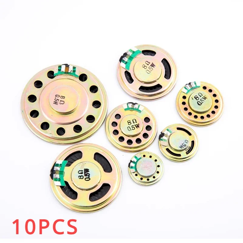 

10pcs 8R 0.5W Horn Loud Speaker Buzzer Ringer 20mm 23mm 28mm 30mm 40mm 50mm 8 ohm 0.5W Small loudspeaker