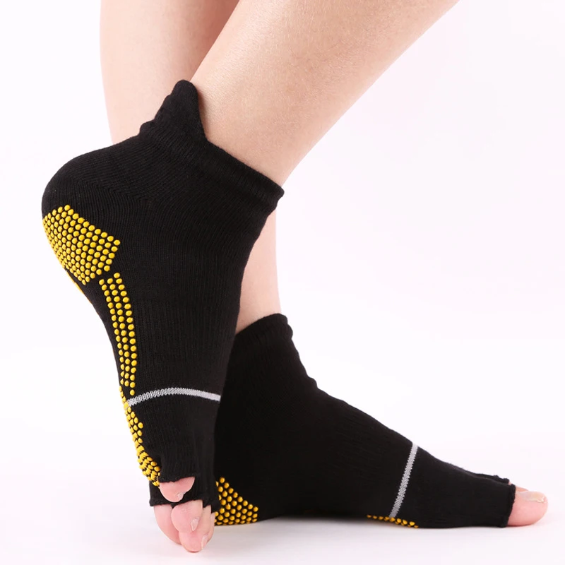 3pcs Professional Men Women Breathable Pilates Socks Anti-Slip Five Toe Yoga Socks Quick-Dry Cotton Ladies Ballet Dance Socks