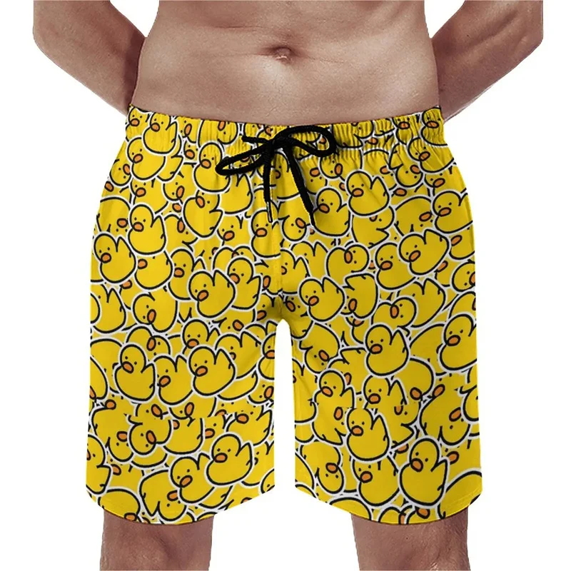 Summer New 3D Printed Cute Animal Yellow Duck Beach Shorts For Men Kid Funny Streetwear Swimming Trunks Fashion Cool Short Pants 2
