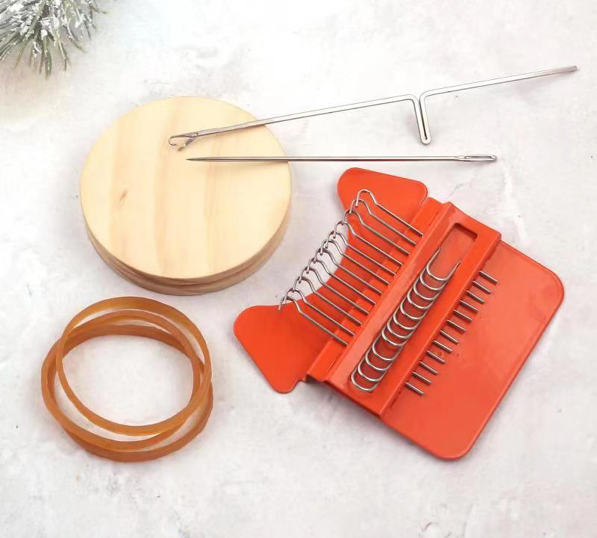 Portable Mini DIY Hand Knitting Wooden Board Type Mending 12 Hooks Loom Tool Clothes Jeans Weaving Machine Stitching Tools