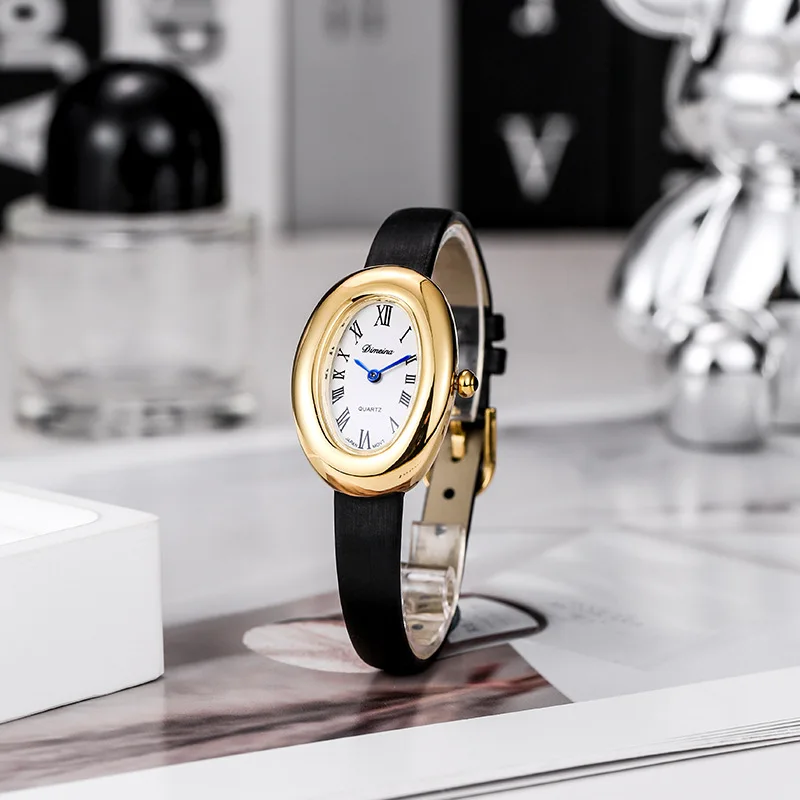 2025 new women's watch Roman egg shaped belt, vintage waterproof quartz watch, fashionable casual lover gift - 4