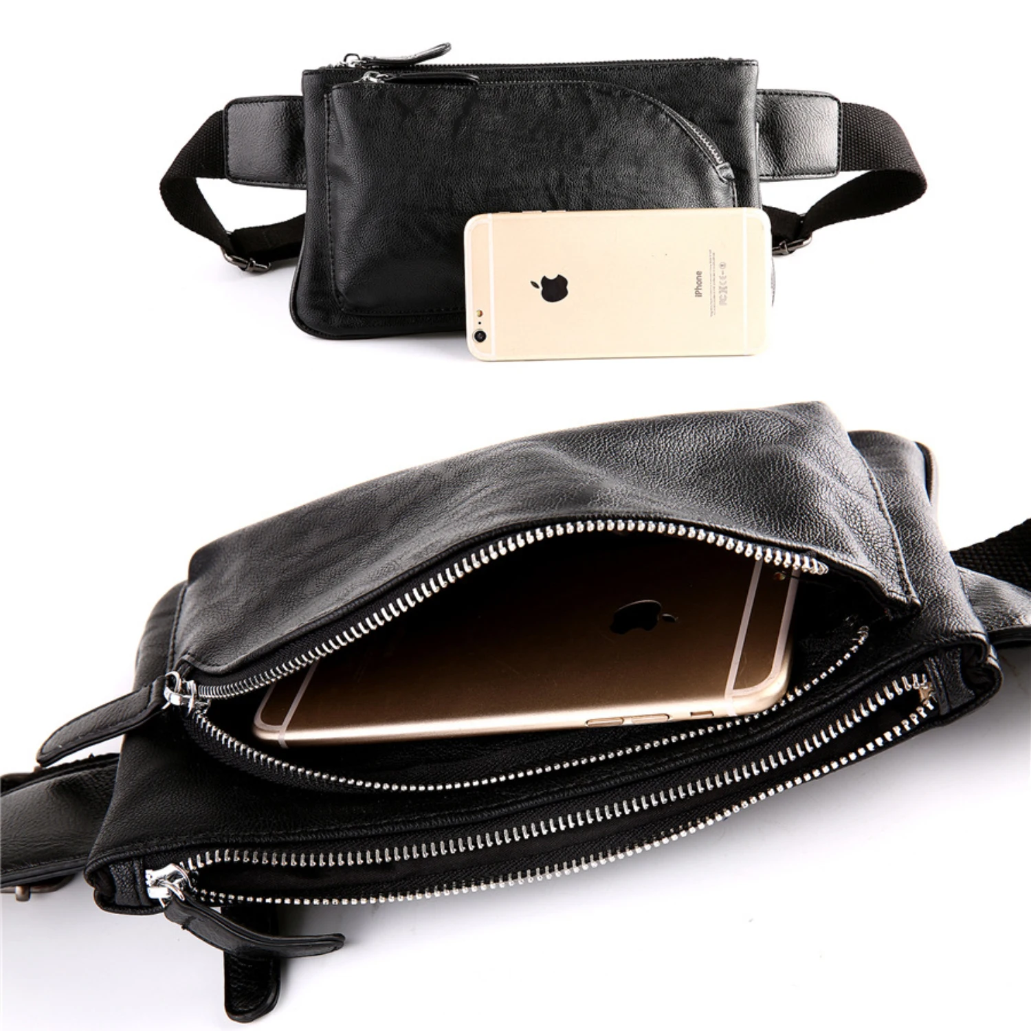 Fashionable Men's Universal Cell Phone Case for Apple Iphone 15 14 13 Pro Max S24 S23 Ultra Crossbody Chest Bag Coin Purse Cover