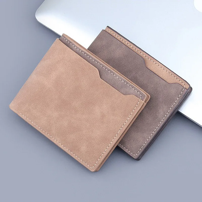 

Retro Short PU Matte Men Wallet 3 Folded Money Clip Men Purse Leather Card Wallet Coin Purse Male Business Style 2023