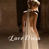 Customized Elegant Deep V-Neck Halter Mermaid Wedding Dresses Sexy Open Back Sleeveless Floor Length Simple Buttons Bridal Gowns 2