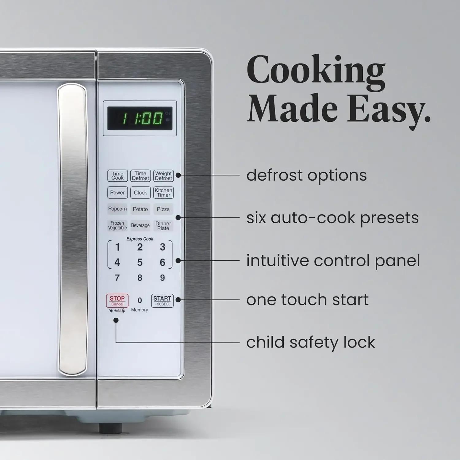 NEW Countertop Microwave 1000 Watts, 1.1 cu ft - Microwave Oven With LED Lighting and Child Lock - Perfect for Apartments 3
