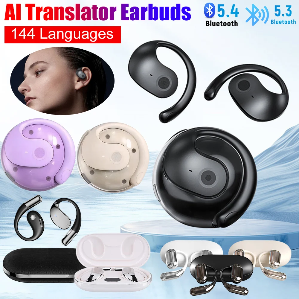 2025 ai tradutor em tempo real fones de ouvido 144 idiomas sem fio bt 5 ...