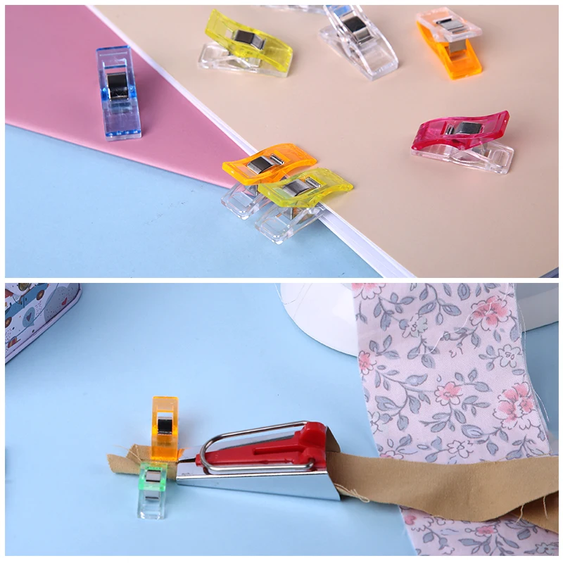 플라스틱 재봉 클립, 퀼팅 공예, 크로셰 뜨개질, 안전 클립, 다양한 색상 바인딩 클립 종이, 50 개/세트