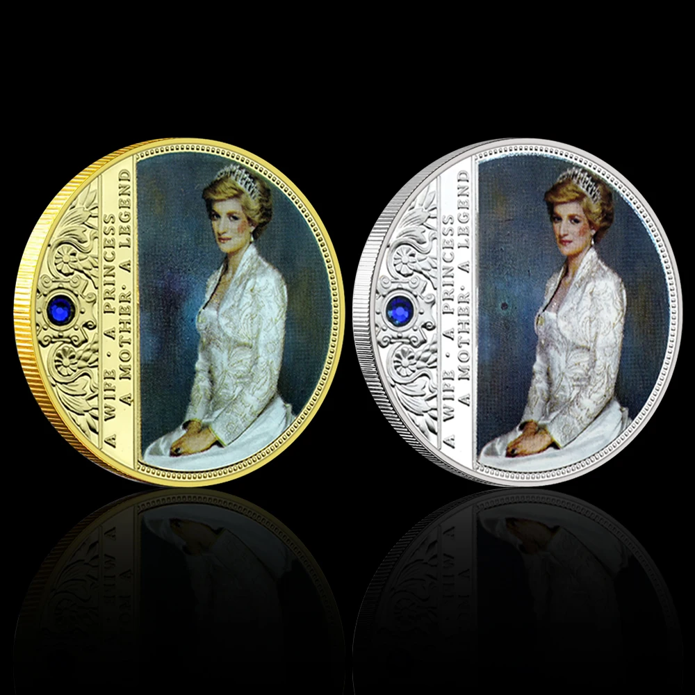 

Princess Diana Gold and Silver Challenge Coin British Royal Commemorative Coin 1 Oz Medallion Fans Collect Souvenirs