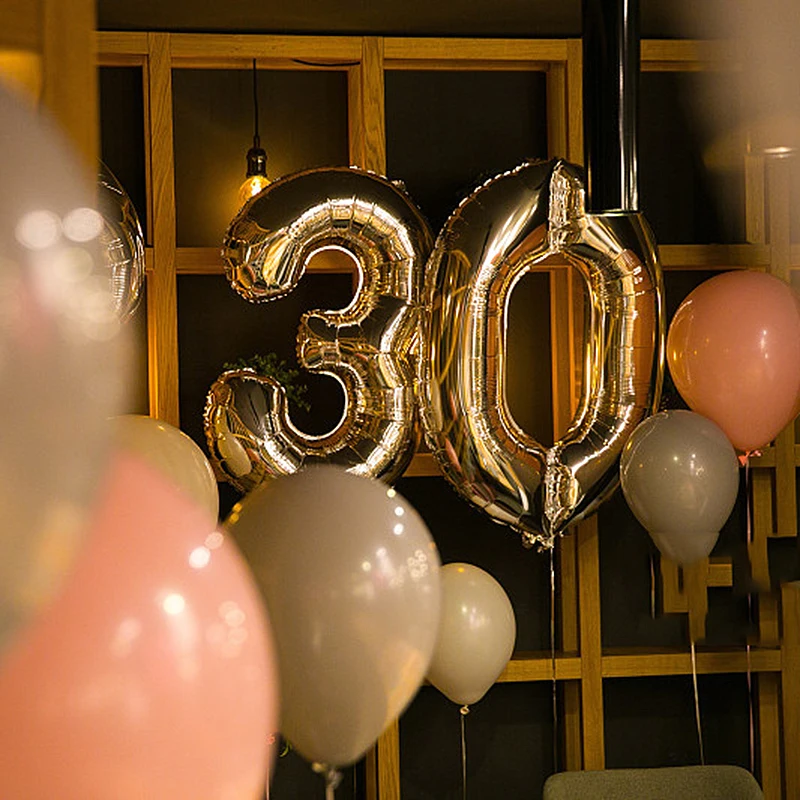 NEUE 40 zoll Große Größe Rose Gold Splitter Digitale Zahl Figur Folien Ballons Kinder Erwachsene Geburtstag Party Dekoration Lieferungen Ballon – Detail 6