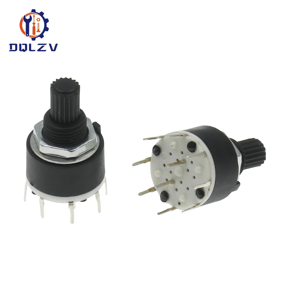 1 / 2 Pole 3 / 4 / 5 / 6 / 8 Position SR16 16mm Rotary Band Switch 15mm Shaft DC60V 0.3A 15mm Shaft Flower Axis Round Switch light switch wifi