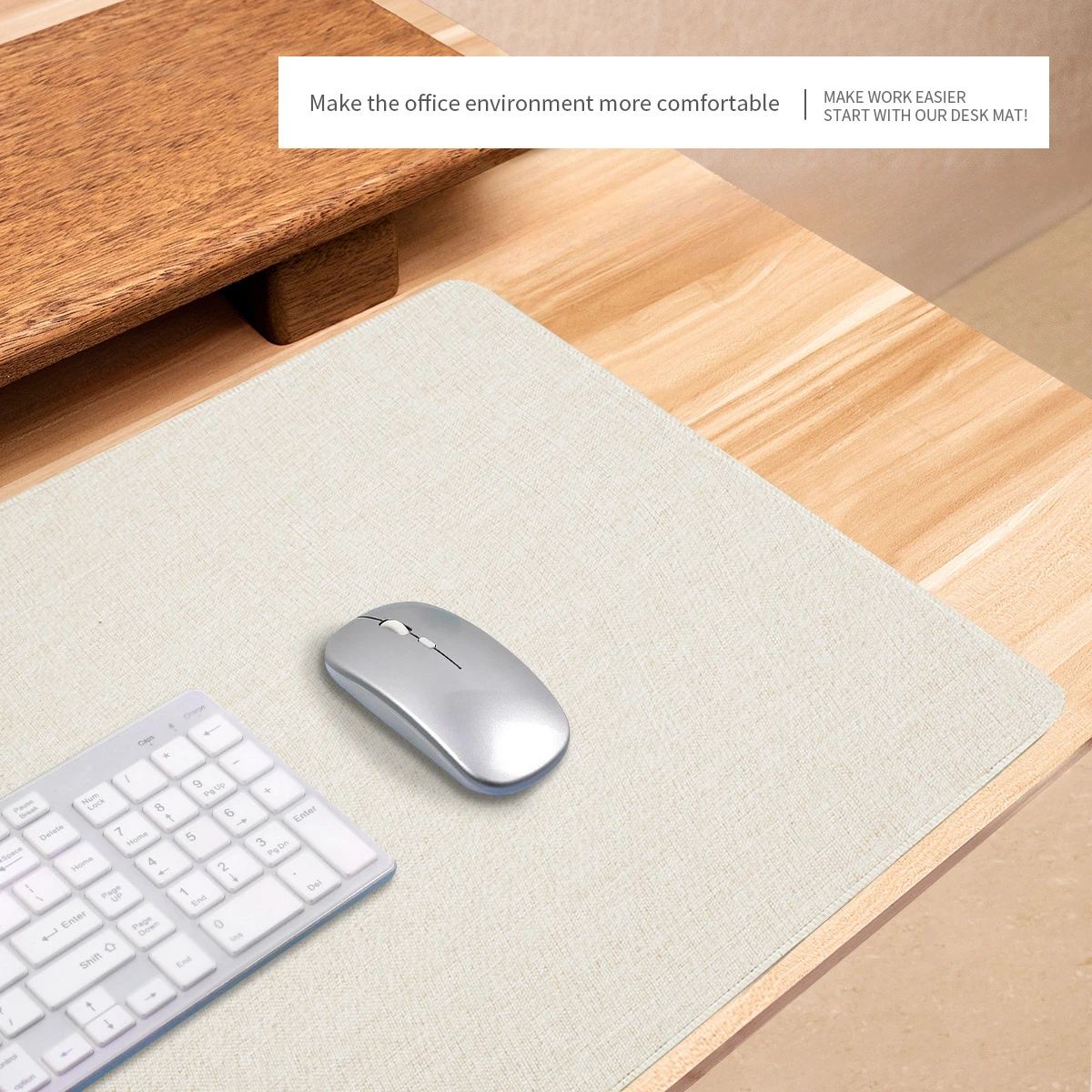 Shock Absorption Linen Table Mouse Pad Non-Slip Rubber Durable Advanced Oversized Table Mats For Computer Game Esports Gift