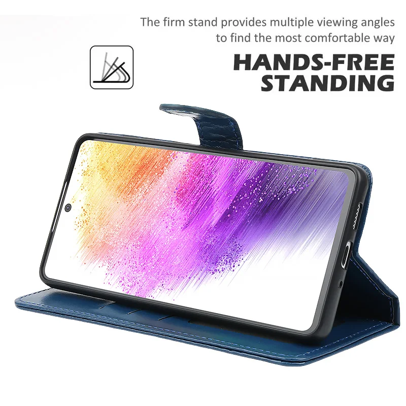 Leather Flip Wallet Case with Card Holder - Protective Cover