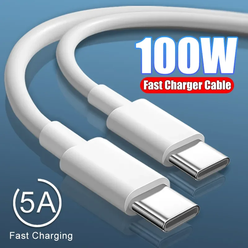 PD100W USB C к USB C Быстрый зарядный кабель для iPhone 15 Samsung ...