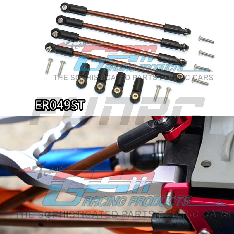 GPM 1/10 SUMMIT 56076-4 Metal S2 steel front and rear hydraulic code and swing arm universal pull rod