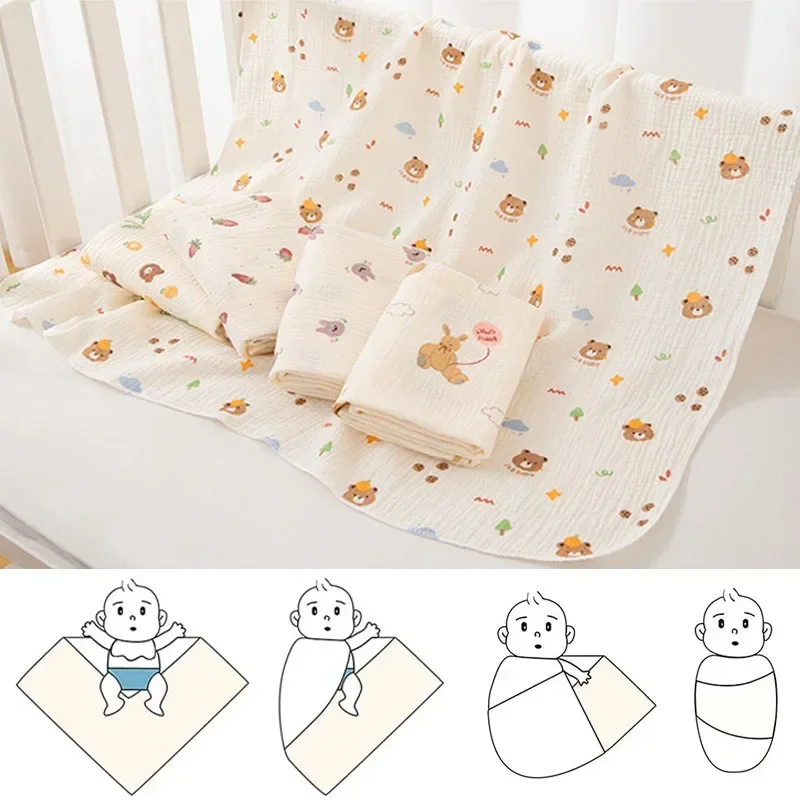 Baby Receive Blanket for Newborn Cotton Muslin Cover Swaddle Blanket Bedding Infant Bath Towel Baby Items Mother Kids Stuff 80cm