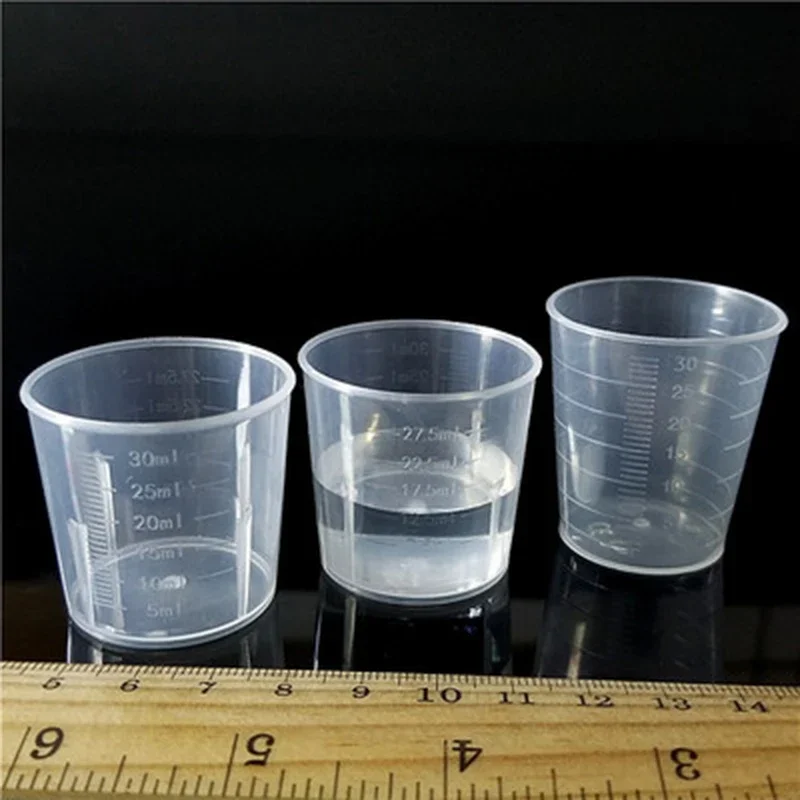 

10Pcs 15/30ml Plastic Measuring Cup Graduated Mixing Cup Liquid Container Epoxy Resin Silicone Making Tool Transparent