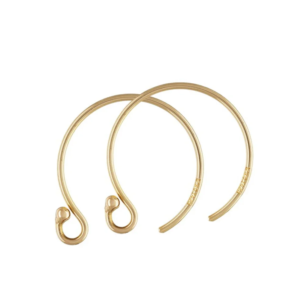 

4 Pairs 14K Gold Filled Circle Ear Wires w/ Ball Bead End for Earring Jewelry Making