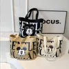 Mickey Cartoon Canvas Bags Kawaii Anime Handbags Women's Fashion Tote Large Capacity Commuter Satchel Backpacks Christmas Gifts