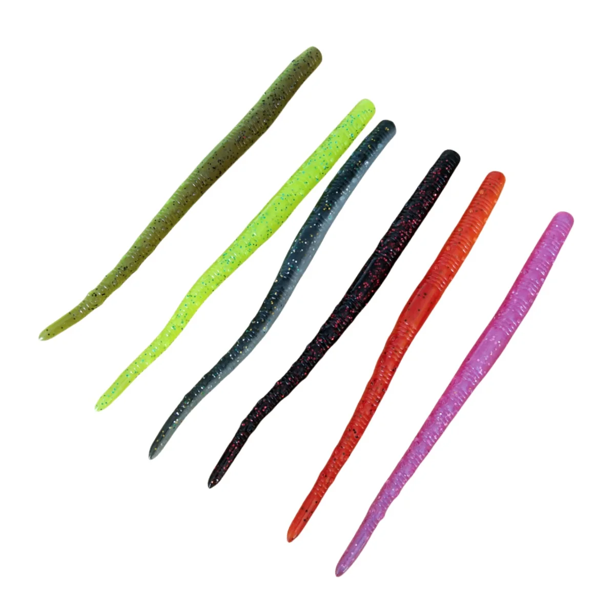 

Swolfy 48pcs Shad Worm Soft Bait 12cm 3.2g Jigging Wobblers Fishing Lure Tackle Bass Pike Aritificial Silicone Swimbait