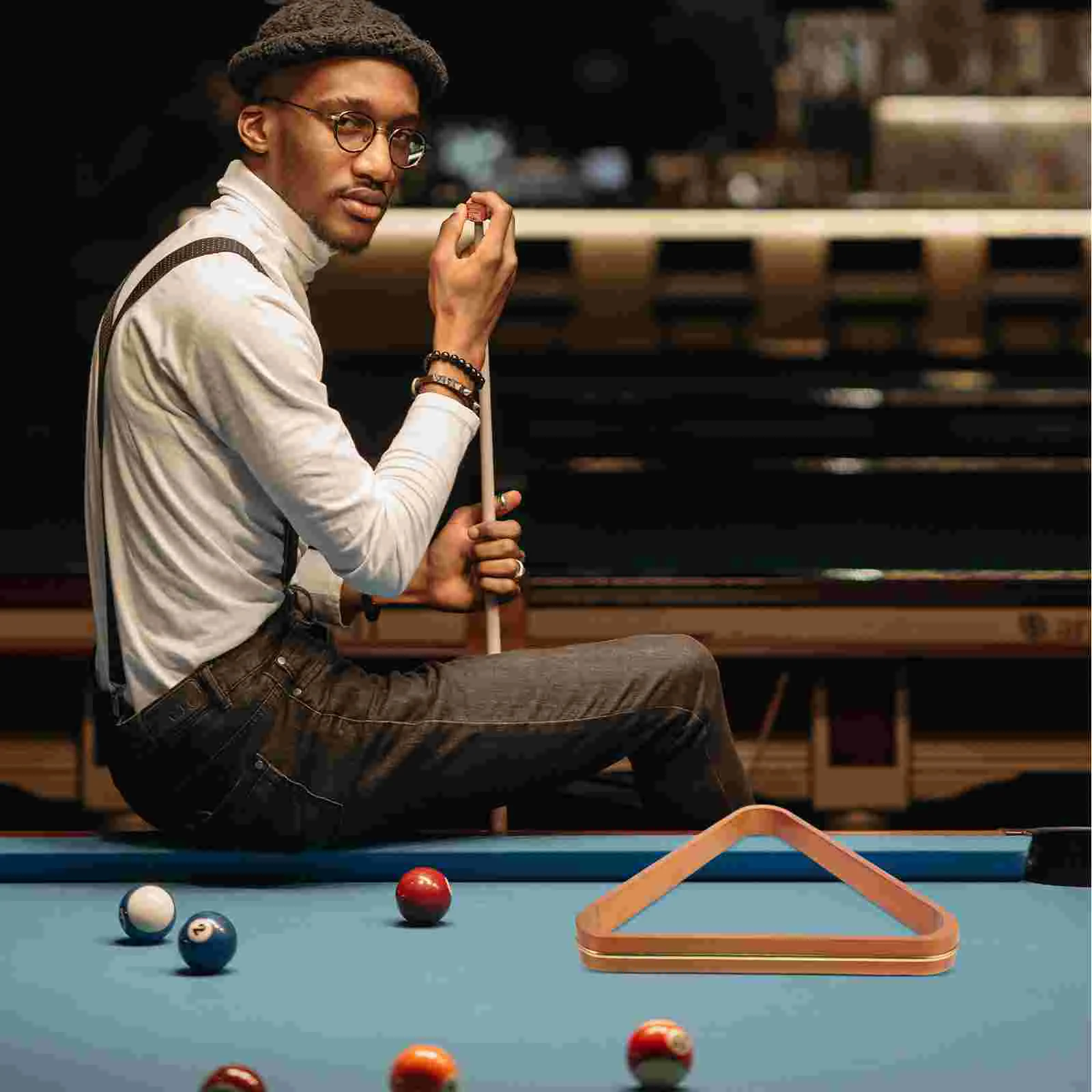 Billiards Tripod Reliable Rack Wooden Ball Storage Pine Frame Triangle Frames Pool