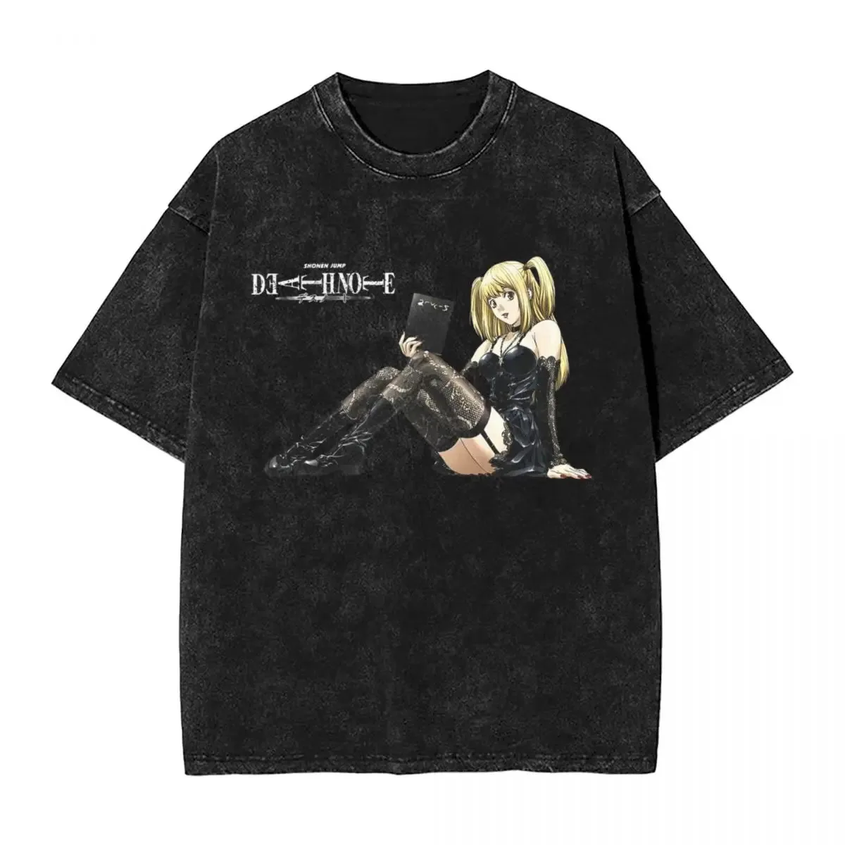Washed T Shirt Death Anime Notes Japan Hip Hop Cool T-Shirts