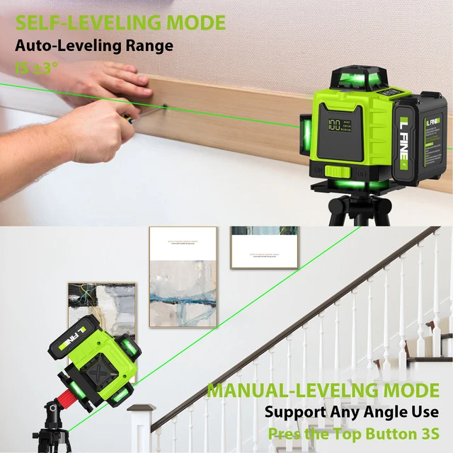 Lfine 4D 16 Lines 360°Self-leveling Laser Levels with Tripod and Suitcase Horizontal And Vertical Professional Laser Level Tool 3