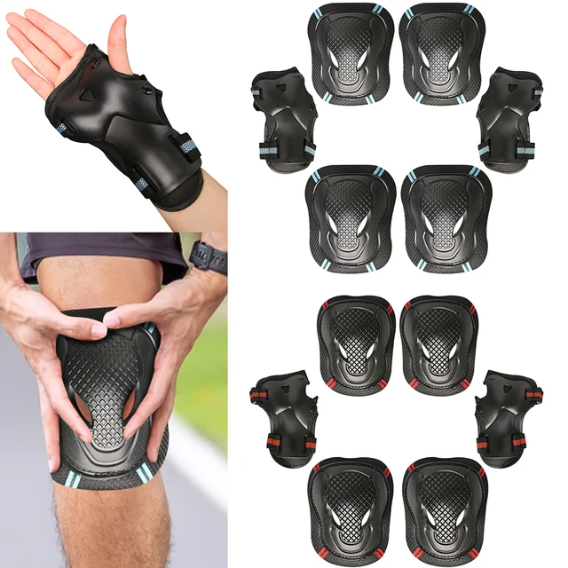 6Pcs/Set Teens & Adult Knee Pads Elbow Pads Wrist Guards Protective Gear Set for Roller Skating, Skateboarding, Cycling Sports 3