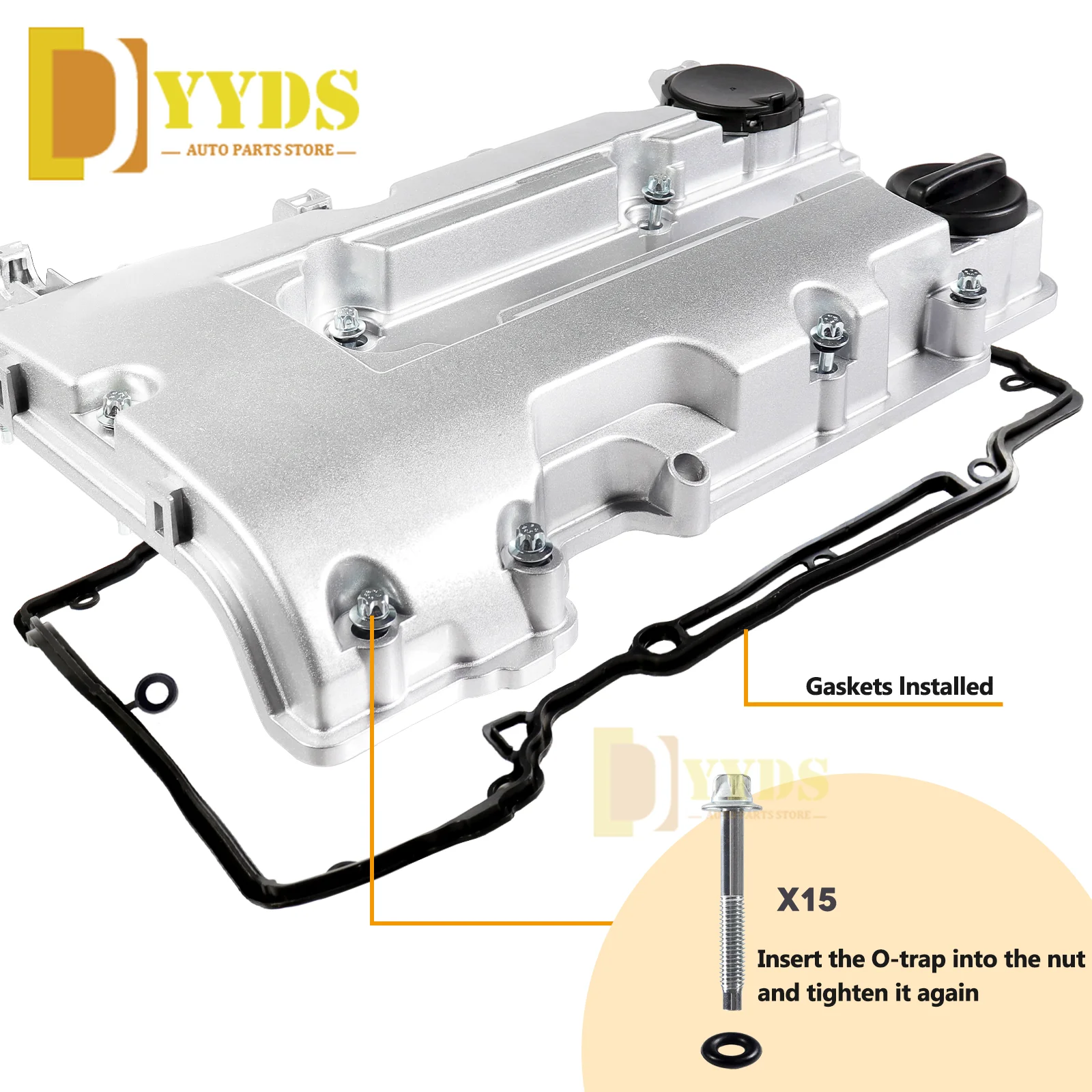 Engine PCV Valve Cover Repair Kit Aluminum Engine Valve Cover For Opel Astra J Chevy Sonic Chevrolet Cruze Buick 1.2 1.4L Bolts & Seal & Gasket 25198498 25198874