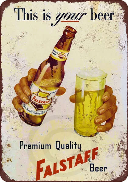 

Falstaff пивной винтажный вид металлический знак офисный Декор без рамки настенная живопись