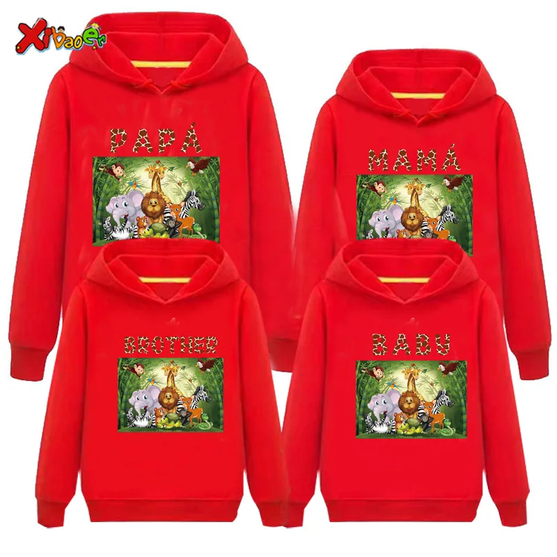 

Family Matching Outfits Sweatshirt Hoodie Spring Safari Floral Zoo Wild Birthday Clothing Matching Kids Vacation Outfits Holiday