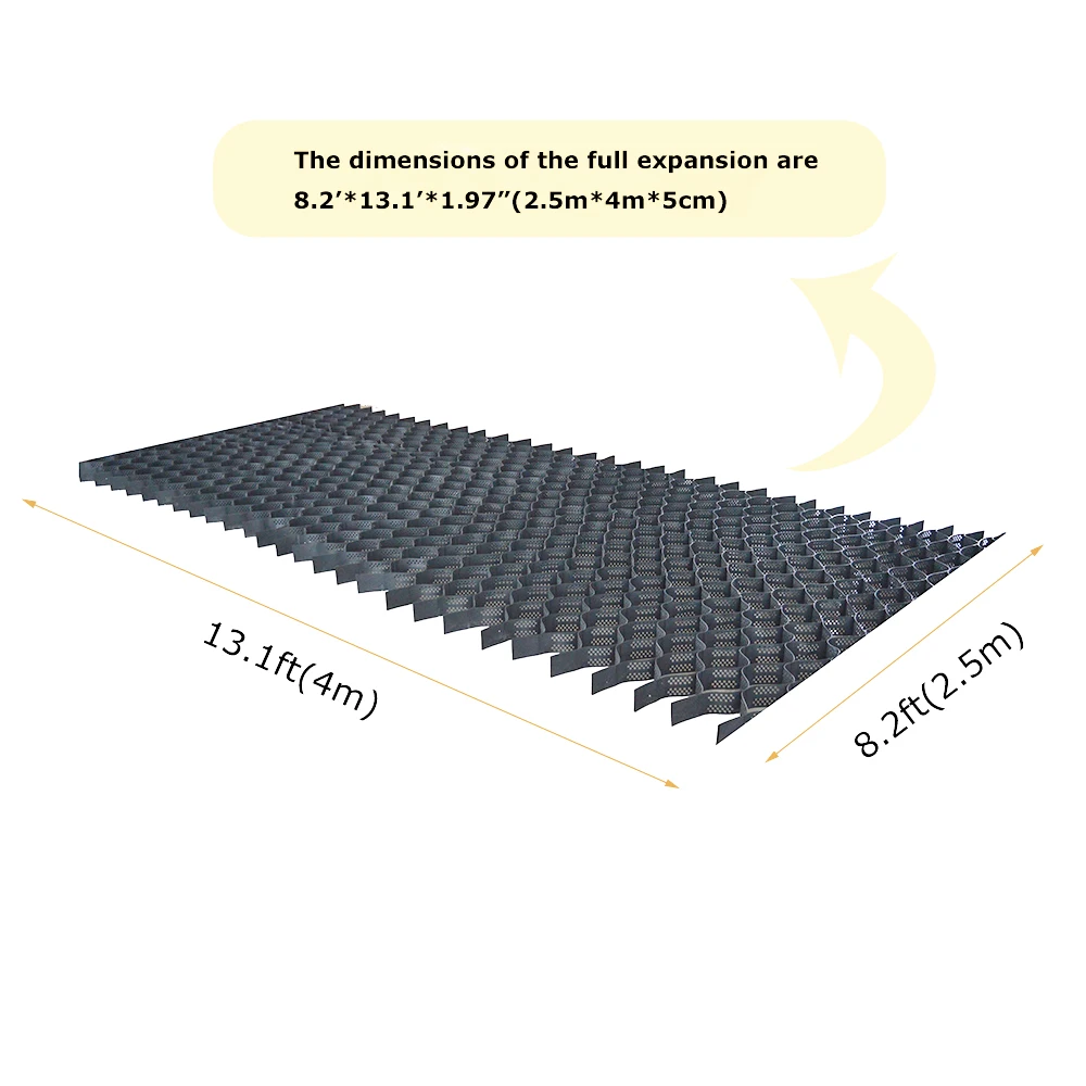 2.5m*4m*0.05m HDPE Honeycomb Geocell Permeable Pavers Ground Grid High Strength