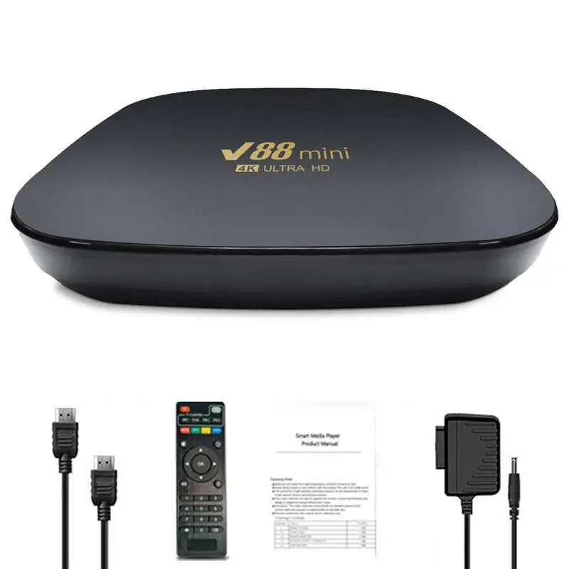 V88Mini Smart TV Box Android12 Wifi 4K Network TV Set-top Box Support Multiformat Video Decoding With Remote Control Media Play smart android tv box support 2 4g wifi tv receiver 4k hd digital video tv player easy installation